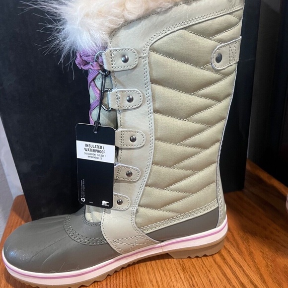 New Sorel Youth Girl's Brown Tofino II Waterproof Cold Weather Tall Boot Green - Picture 1 of 7